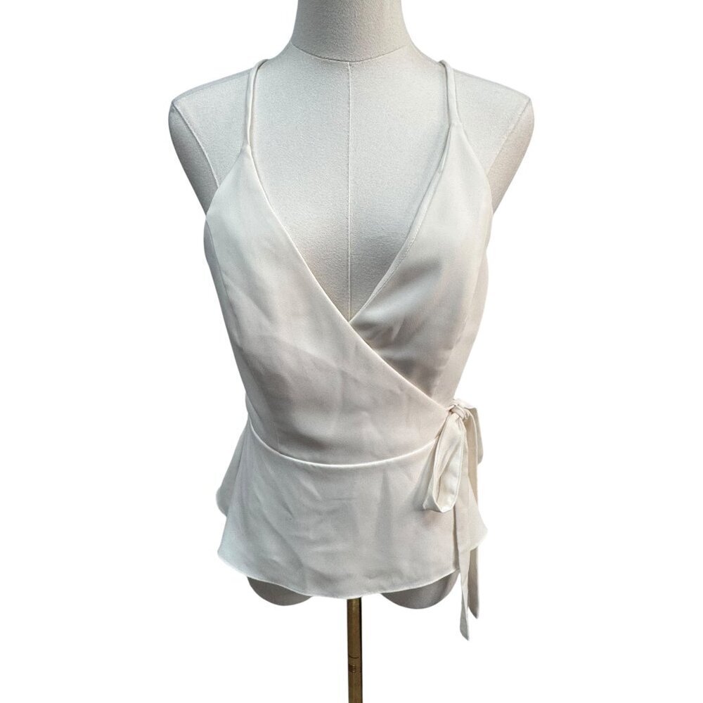 EUC Amanda Uprichard White Wrap Top Women’s Size Small